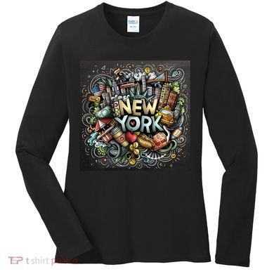 New York Illustration Women's Long Sleeve Shirt
