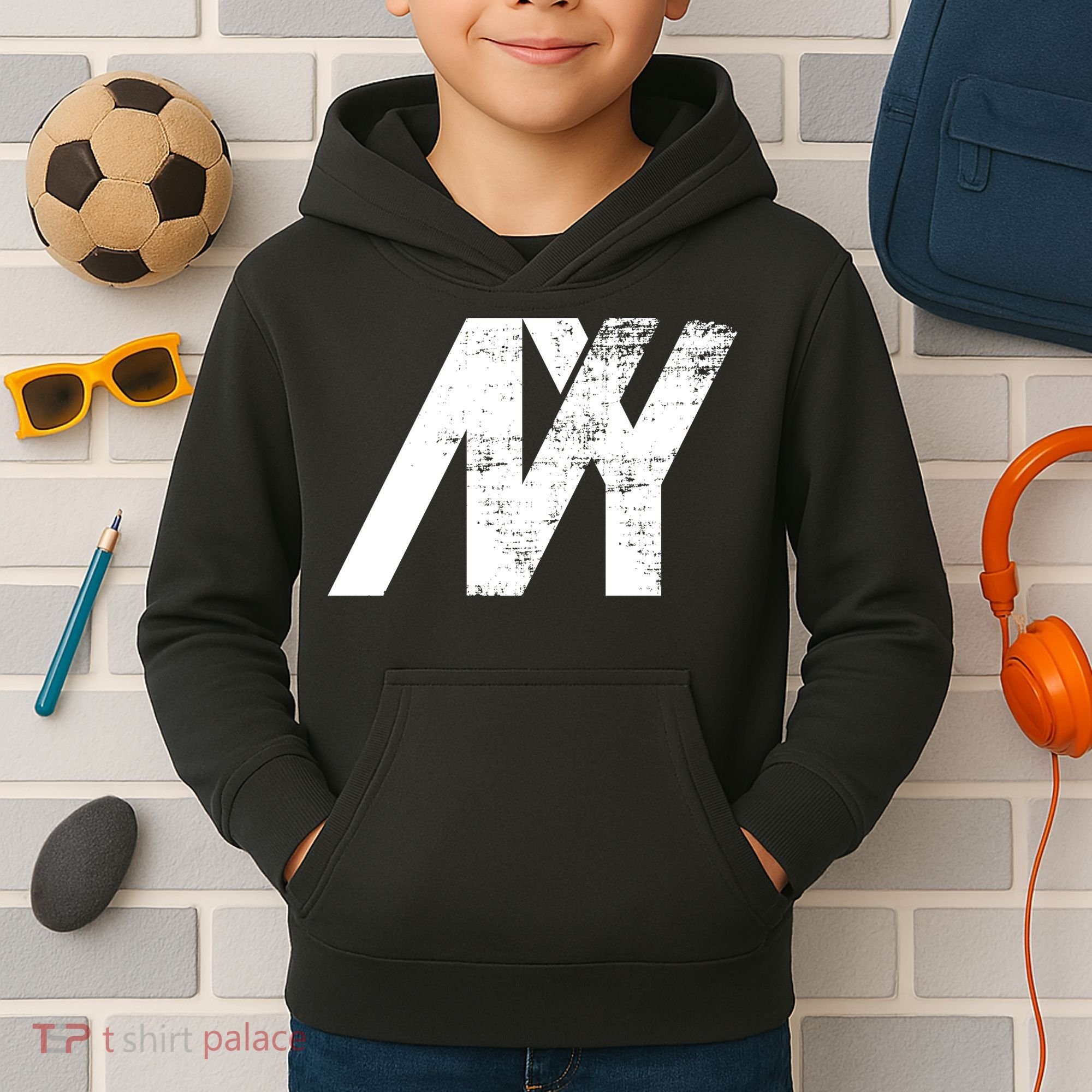 New York NY Grunge Kids Hoodie