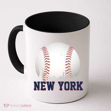 New York Skyline Baseball Sports Fan Coffee Mug