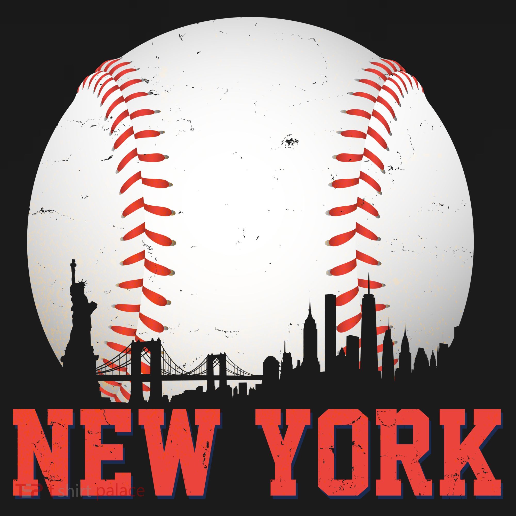 New York Skyline Baseball Sports Fan Ornament
