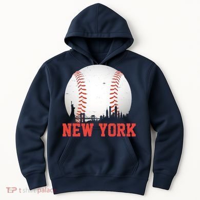 New York Skyline Baseball Sports Fan Hoodie