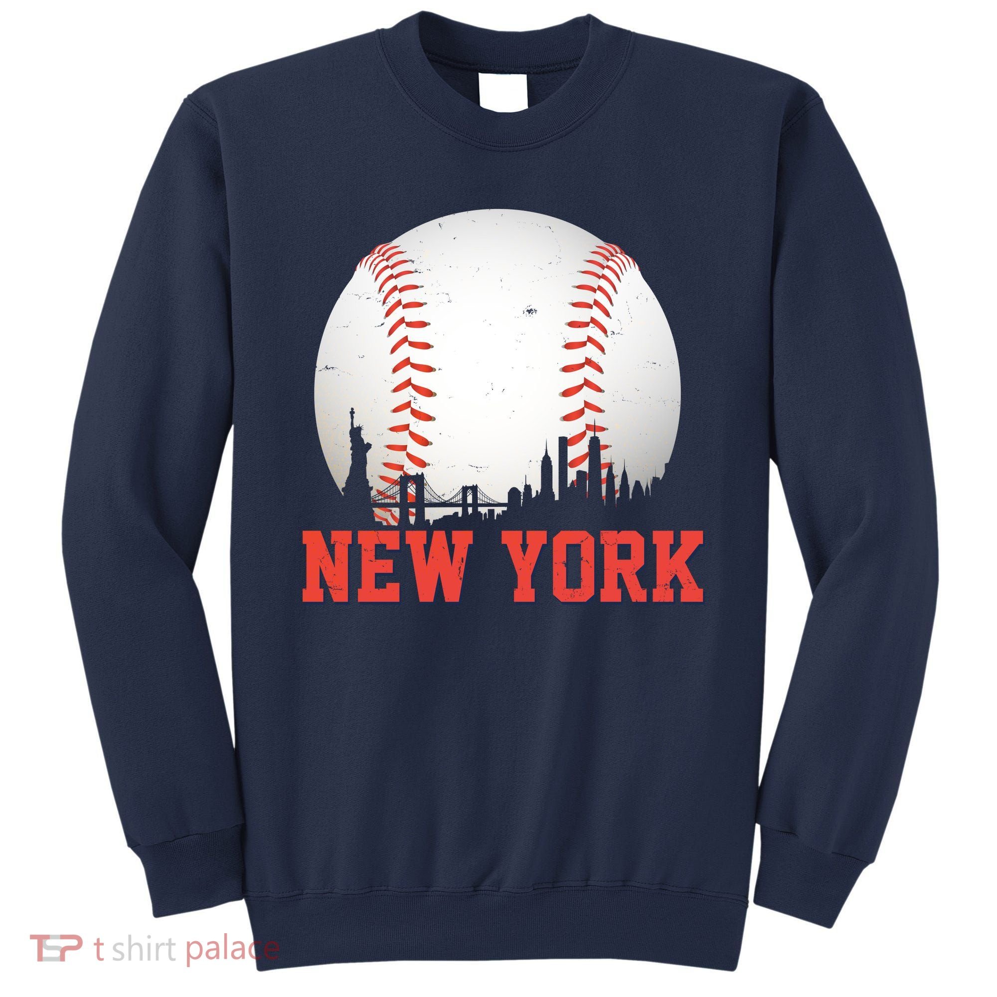 New York Skyline Baseball Sports Fan Sweatshirt
