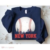New York Skyline Baseball Sports Fan Sweatshirt thumb 2