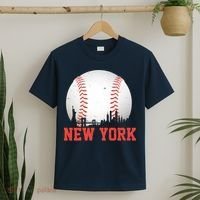 New York Skyline Baseball Sports Fan T-Shirt thumb 2