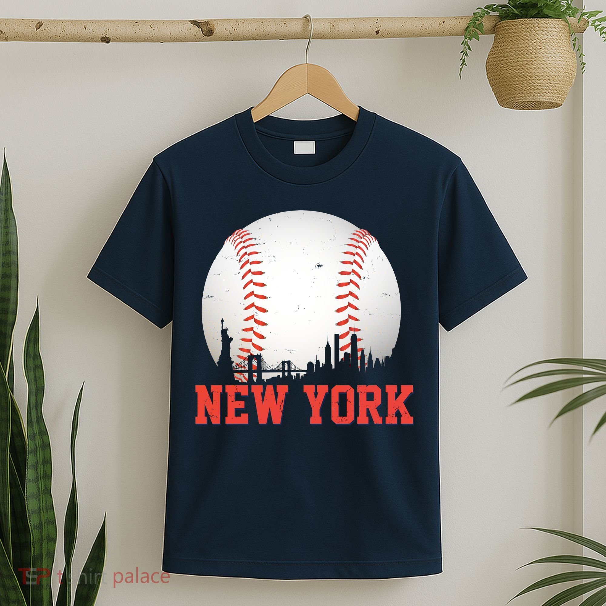 New York Skyline Baseball Sports Fan T-Shirt