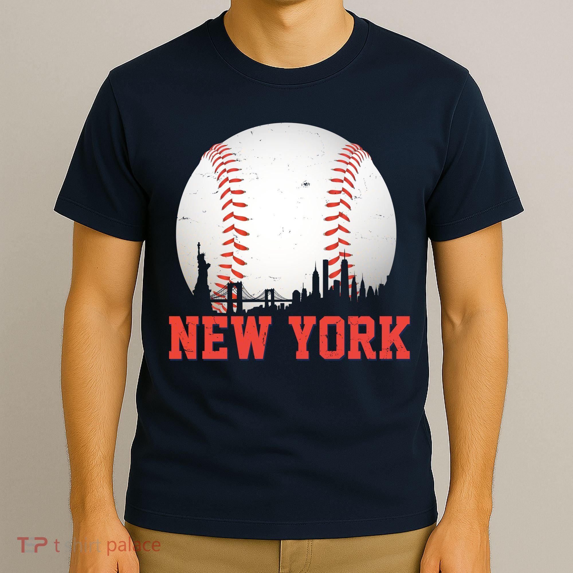 New York Skyline Baseball Sports Fan T-Shirt