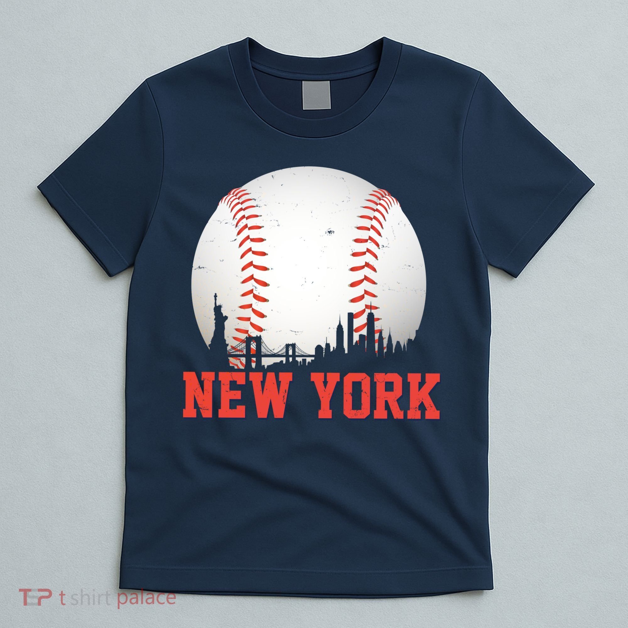 New York Skyline Baseball Sports Fan T-Shirt
