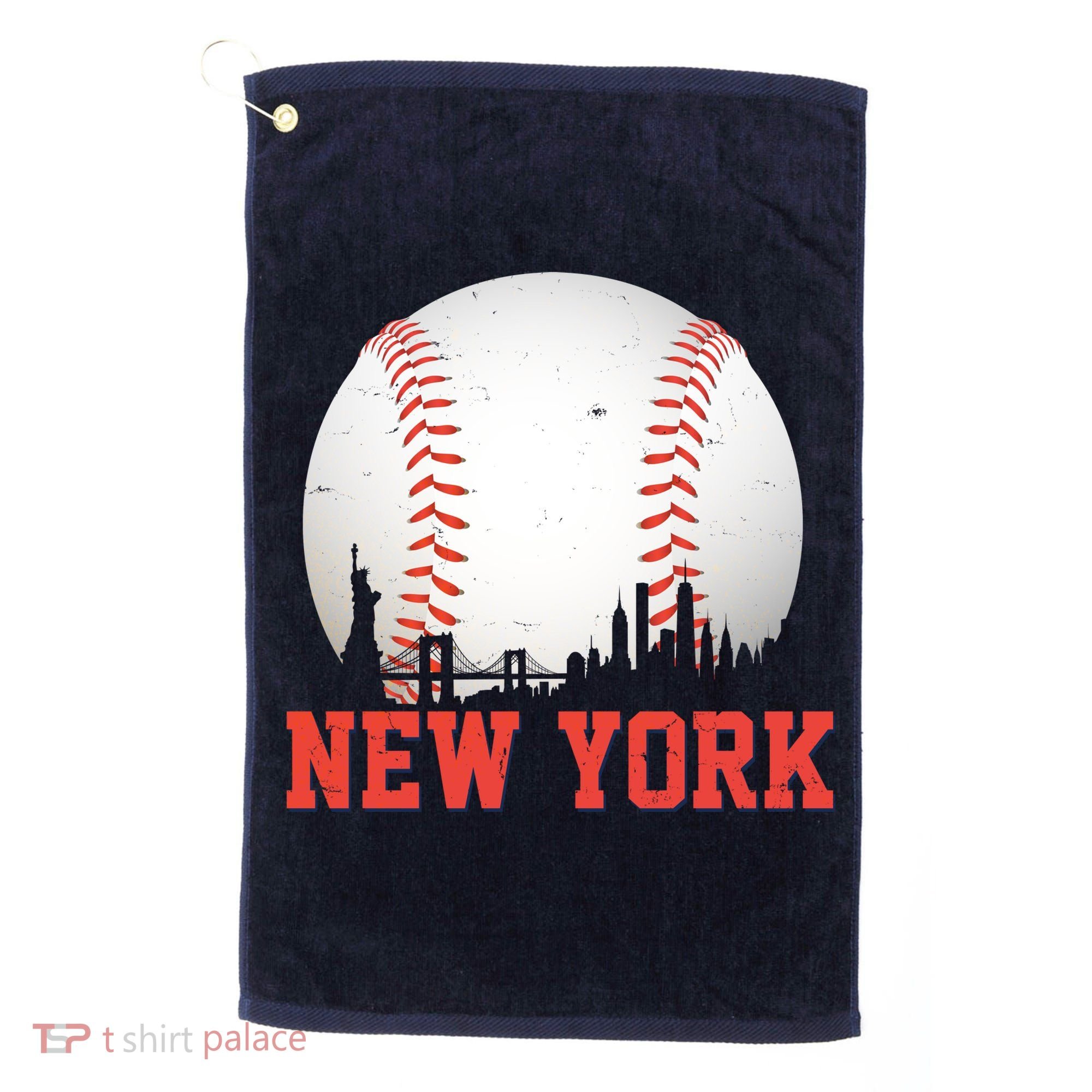 New York Skyline Baseball Sports Fan Golf Towel