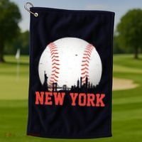 New York Skyline Baseball Sports Fan Golf Towel thumb 1