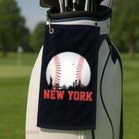 New York Skyline Baseball Sports Fan Golf Towel thumb 2