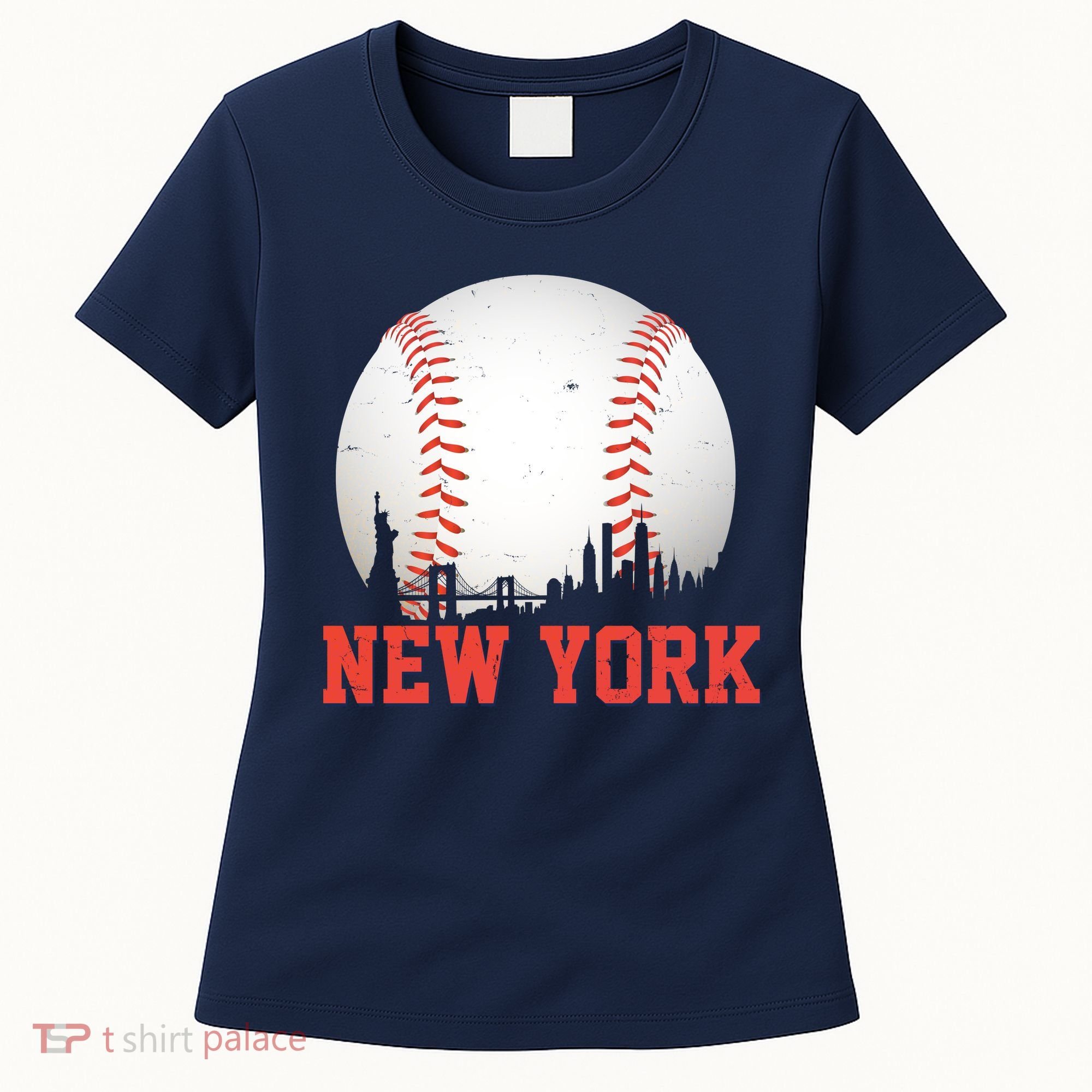 New York Skyline Baseball Sports Fan Women's T-Shirt