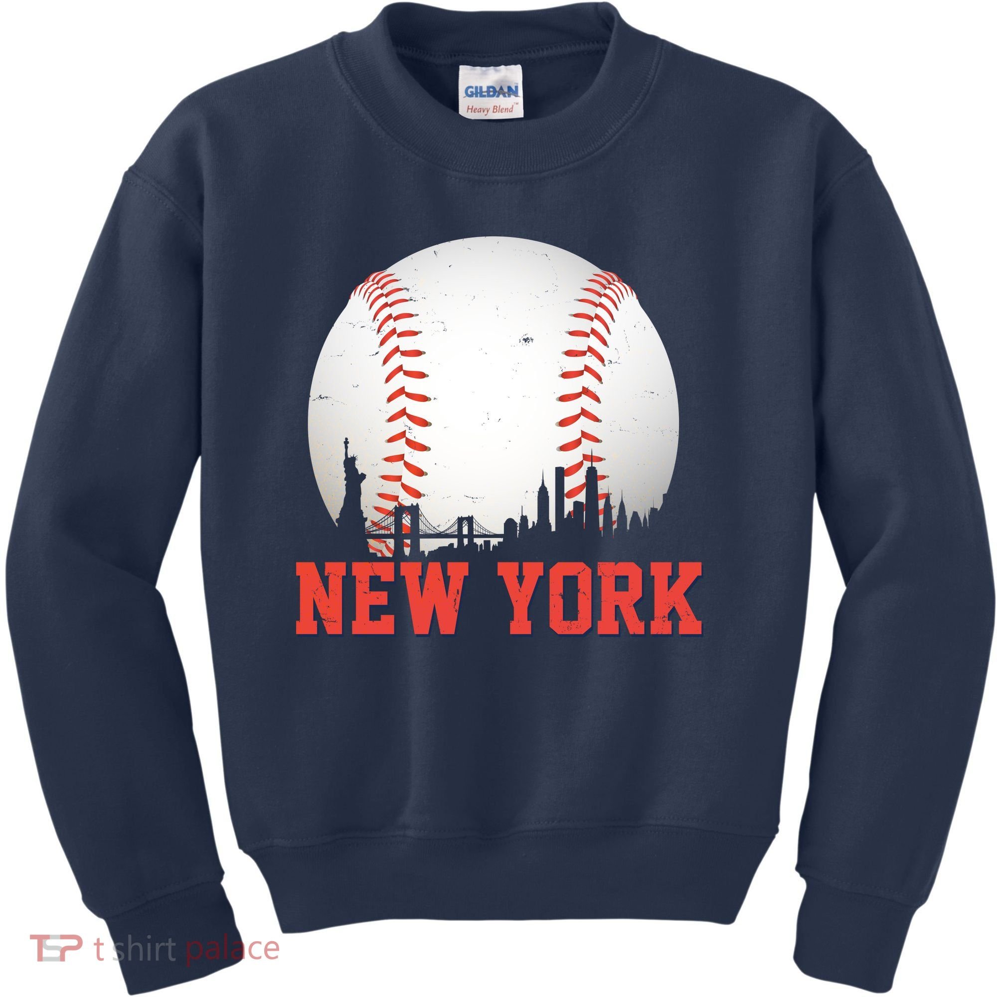 New York Skyline Baseball Sports Fan Kids Sweatshirt