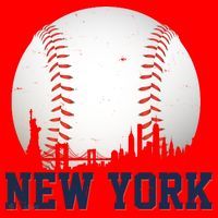 New York Skyline Baseball Sports Fan Santa Hat thumb 1