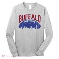 New York Skyline Buffalo Football Fan Long Sleeve Shirt thumb 0