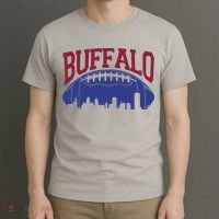 New York Skyline Buffalo Football Fan T-Shirt thumb 3