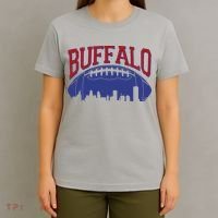 New York Skyline Buffalo Football Fan T-Shirt thumb 4