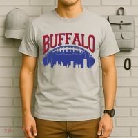 New York Skyline Buffalo Football Fan T-Shirt thumb 6