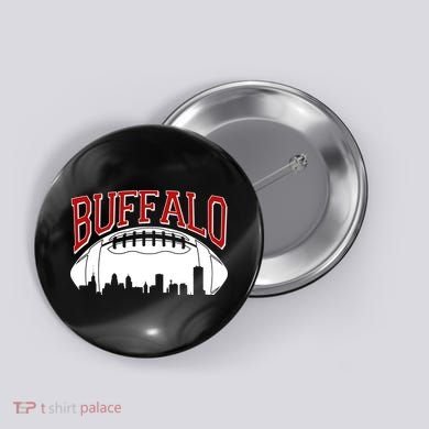 New York Skyline Buffalo Football Fan Button