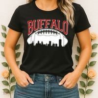 New York Skyline Buffalo Football Fan Women's T-Shirt thumb 2