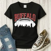 New York Skyline Buffalo Football Fan Women's T-Shirt thumb 3
