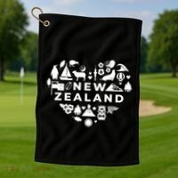 New Zealand Heart Golf Towel thumb 1