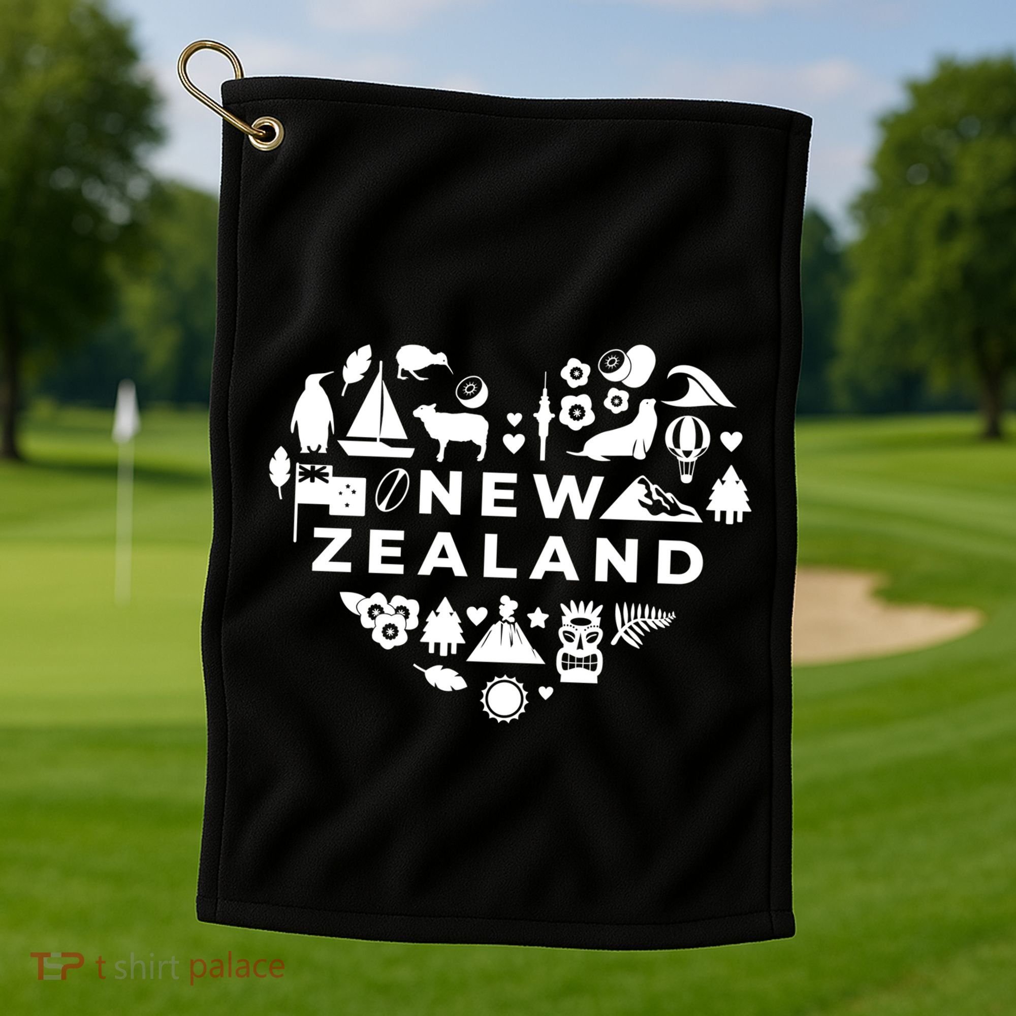 New Zealand Heart Golf Towel