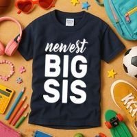 Newest Big Sis Kids T-Shirt thumb 3