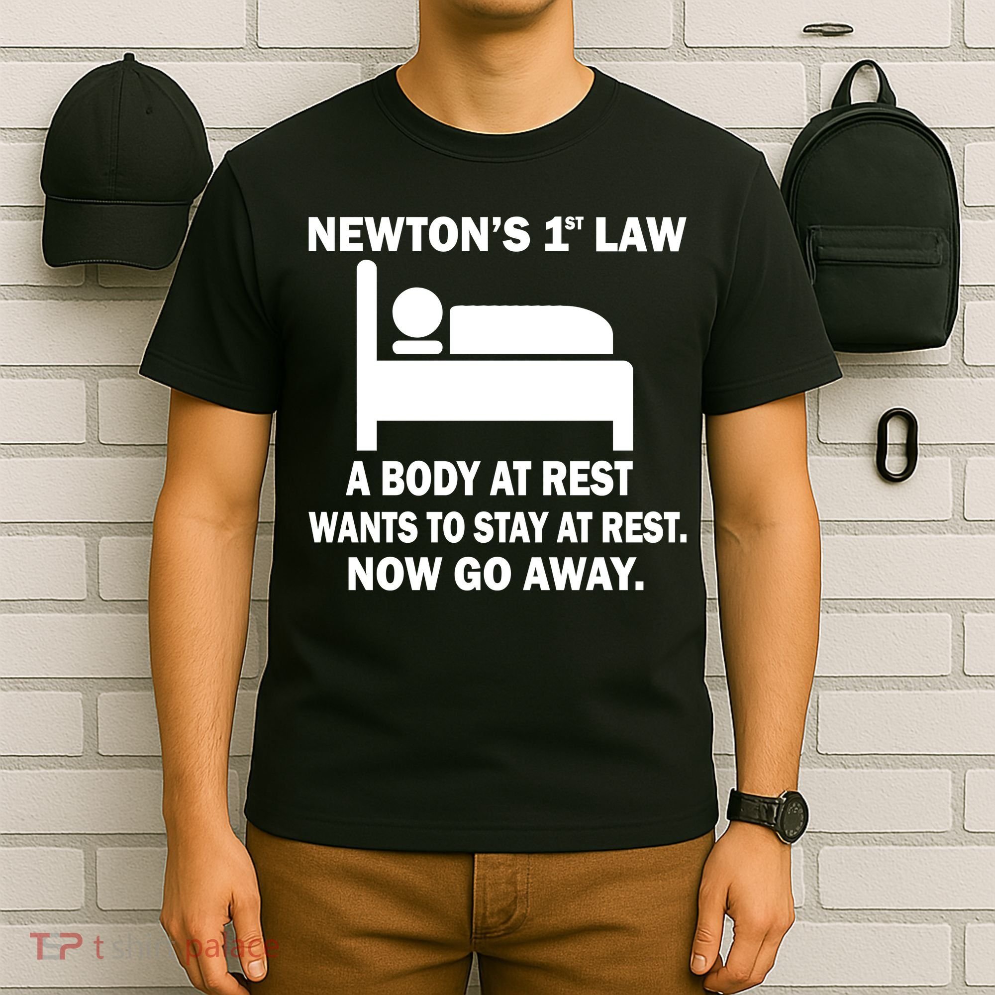 Newton's 1st Law A Body At Rest T-Shirt