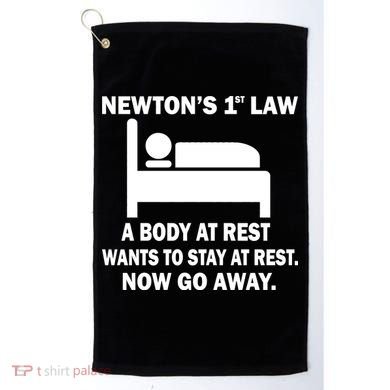 Newton's 1st Law A Body At Rest Golf Towel