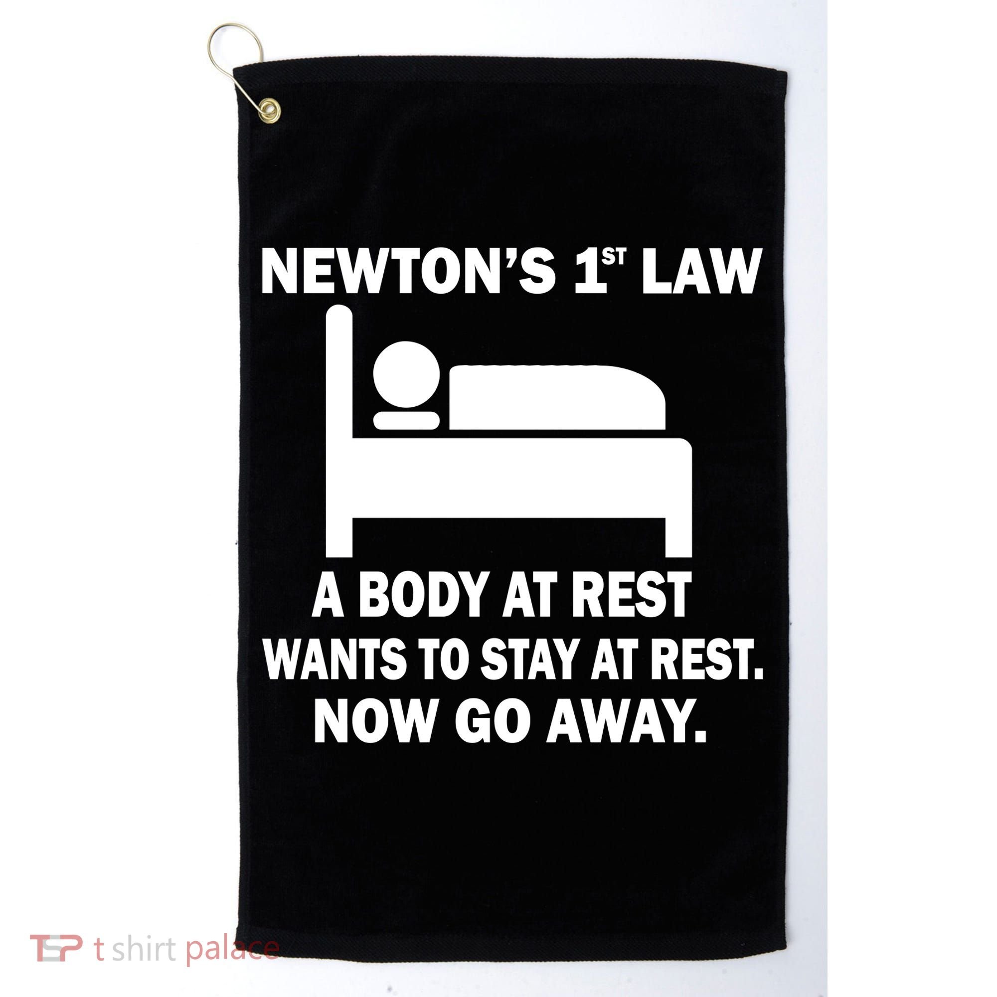 Newton's 1st Law A Body At Rest Golf Towel