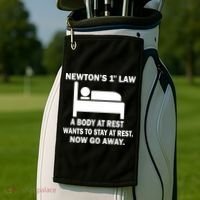 Newton's 1st Law A Body At Rest Golf Towel thumb 2