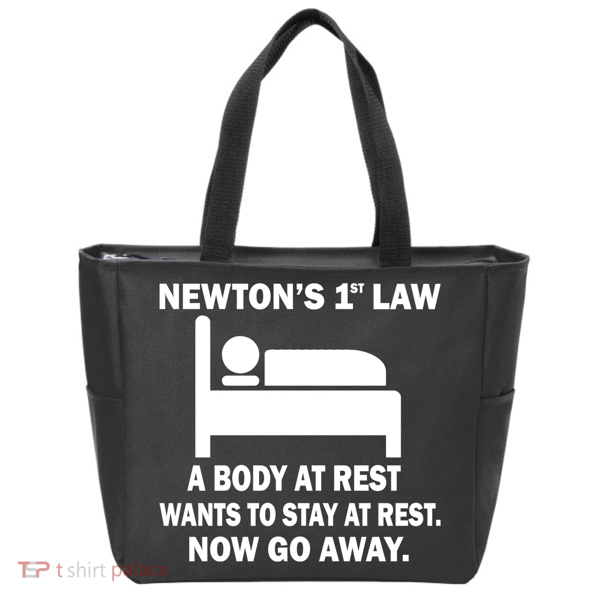 Newton's 1st Law A Body At Rest Tote Bag