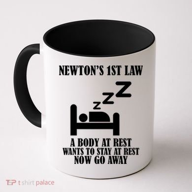 Newton's 1st Law Body At Rest Now Go Away Coffee Mug