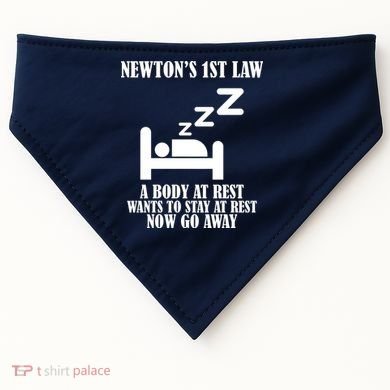 Newton's 1st Law Body At Rest Now Go Away USA-Made Doggie Bandana