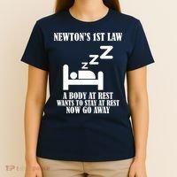 Newton's 1st Law Body At Rest Now Go Away T-Shirt thumb 4