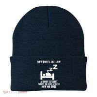 Newton's 1st Law Body At Rest Now Go Away Beanie thumb 0