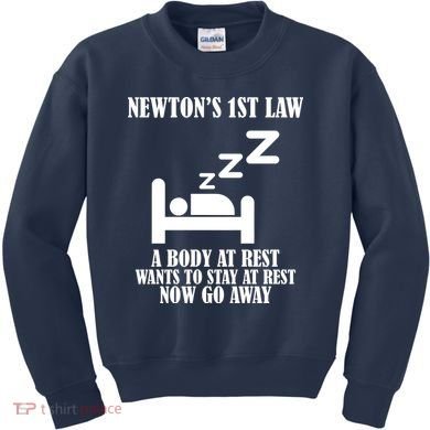 Newton's 1st Law Body At Rest Now Go Away Kids Sweatshirt