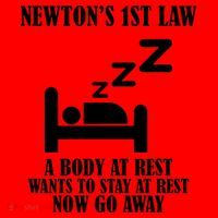 Newton's 1st Law Body At Rest Now Go Away Santa Hat thumb 1
