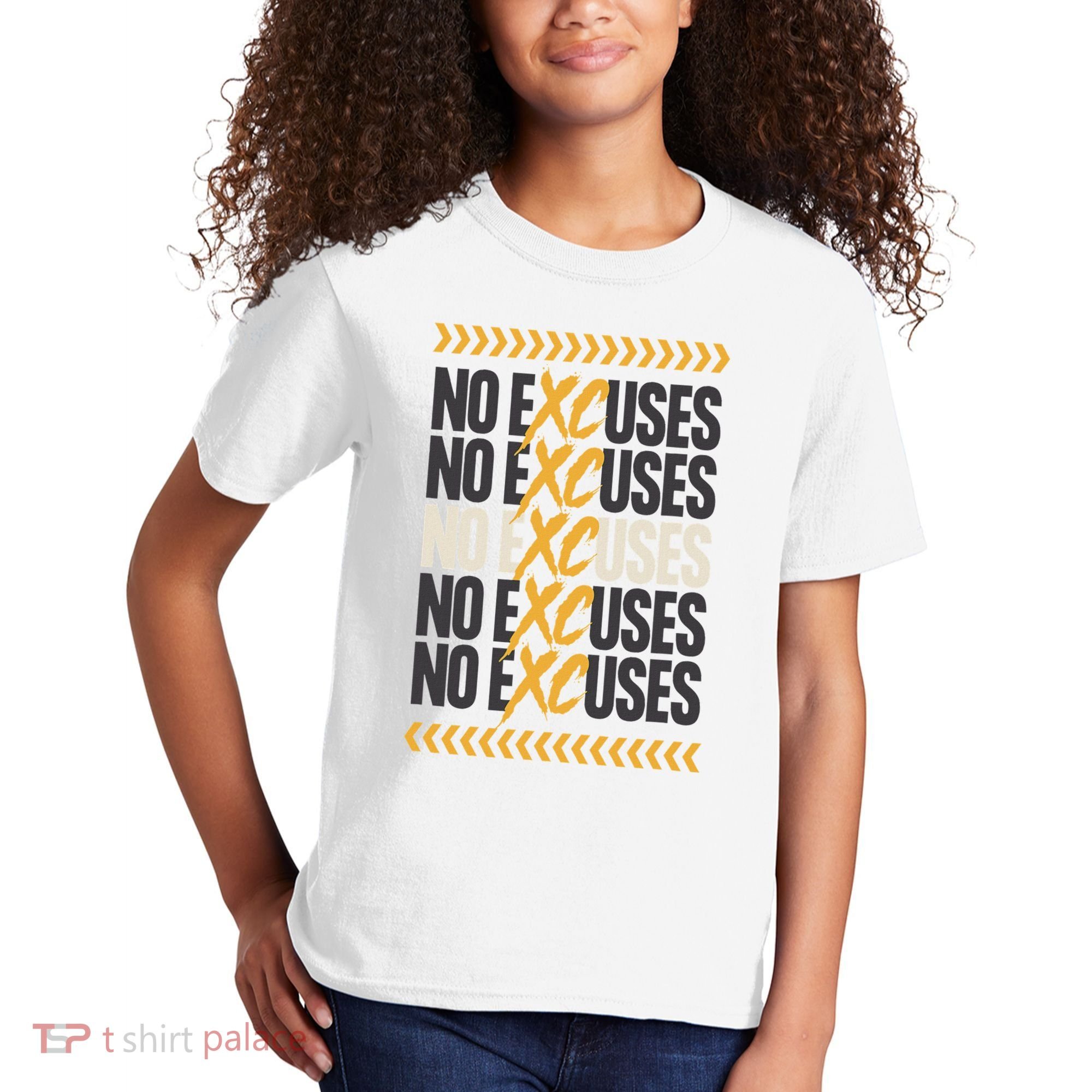 No Excuses Xc Cross Country Running Team Athlete Kids T-Shirt