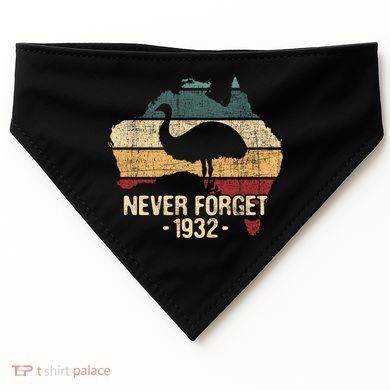 Never Forget 1932 Emu War Gift Emu Lover Zookeeper Gift USA-Made Doggie Bandana
