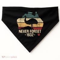 Never Forget 1932 Emu War Gift Emu Lover Zookeeper Gift USA-Made Doggie Bandana thumb 0