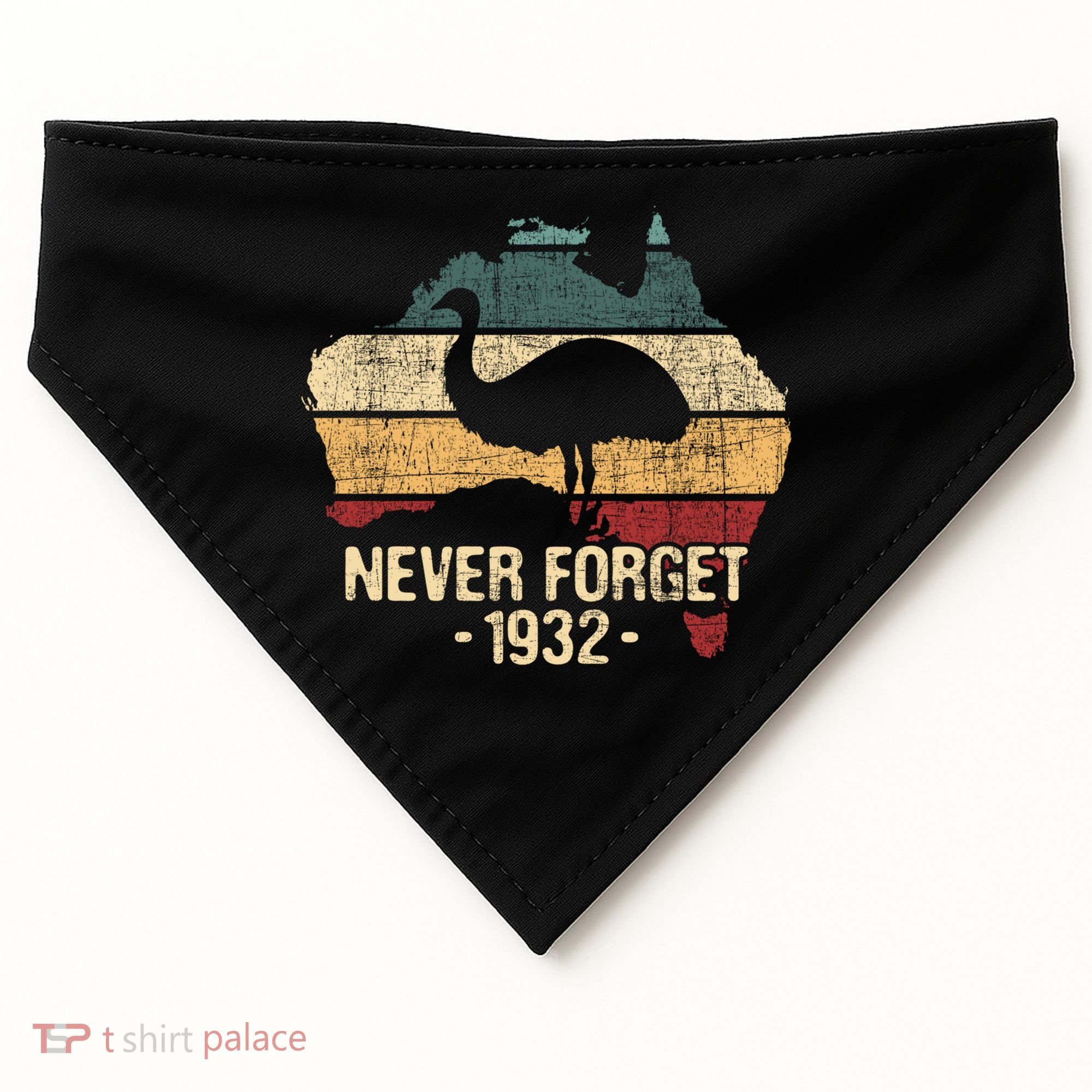Never Forget 1932 Emu War Gift Emu Lover Zookeeper Gift USA-Made Doggie Bandana