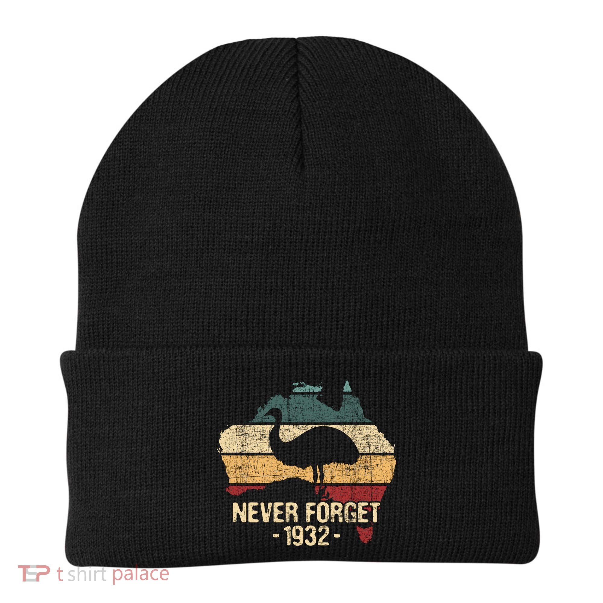 Never Forget 1932 Emu War Gift Emu Lover Zookeeper Gift Beanie