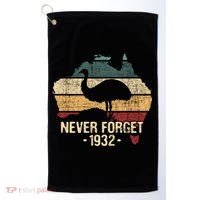 Never Forget 1932 Emu War Gift Emu Lover Zookeeper Gift Golf Towel thumb 0