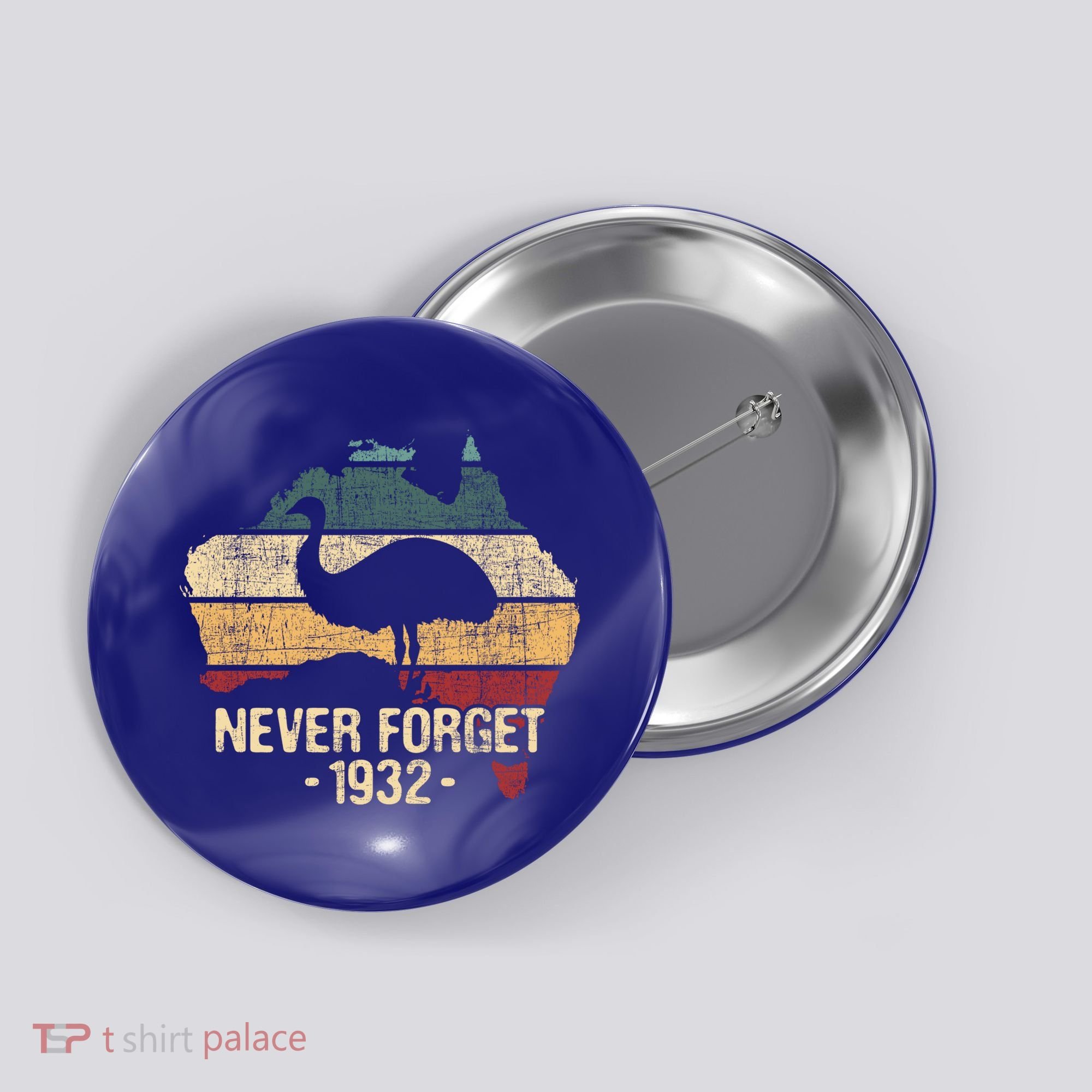 Never Forget 1932 Emu War Gift Emu Lover Zookeeper Gift Button