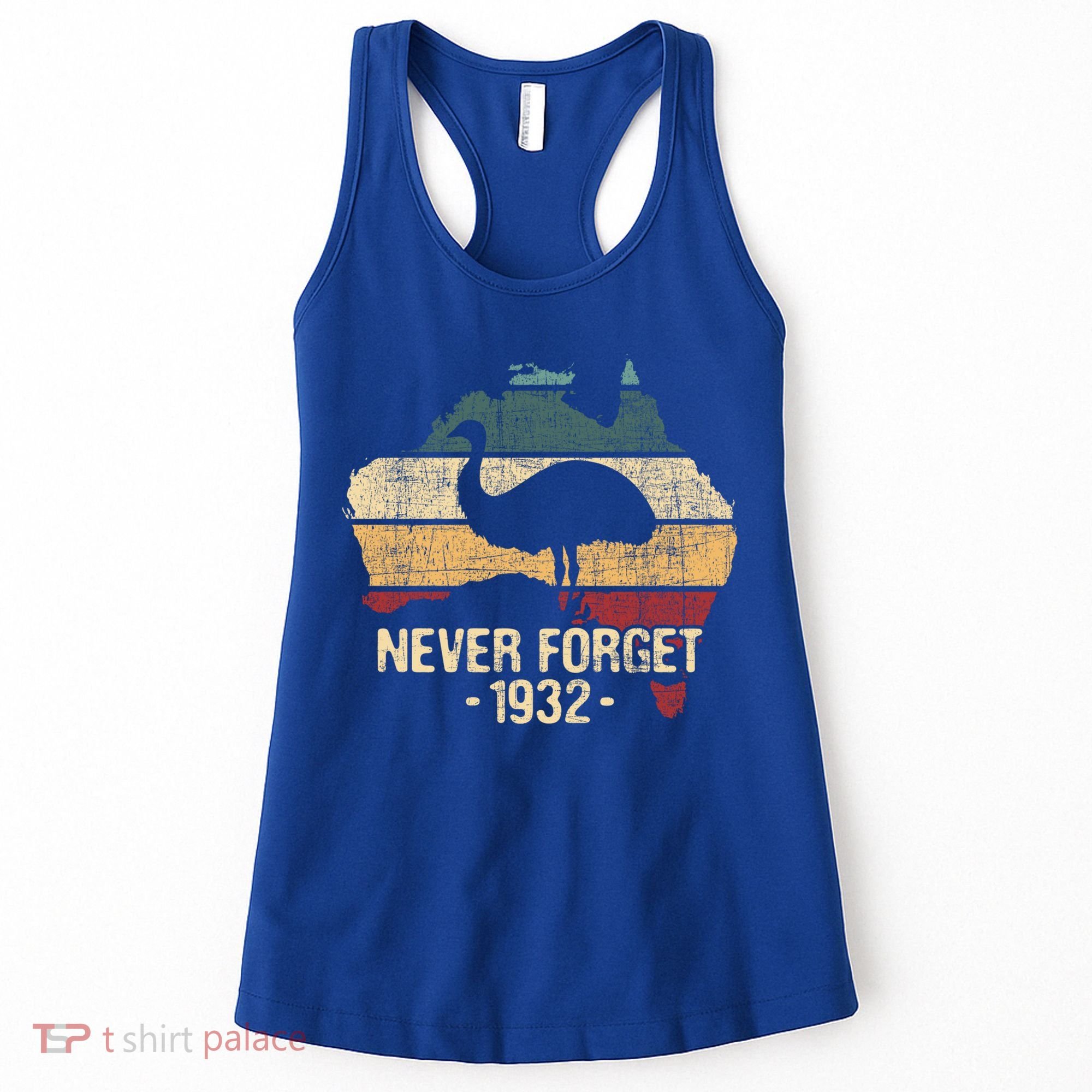 Never Forget 1932 Emu War Gift Emu Lover Zookeeper Gift Women's Tank Top