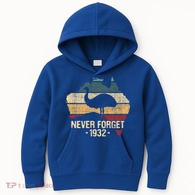 Never Forget 1932 Emu War Gift Emu Lover Zookeeper Gift Kids Hoodie