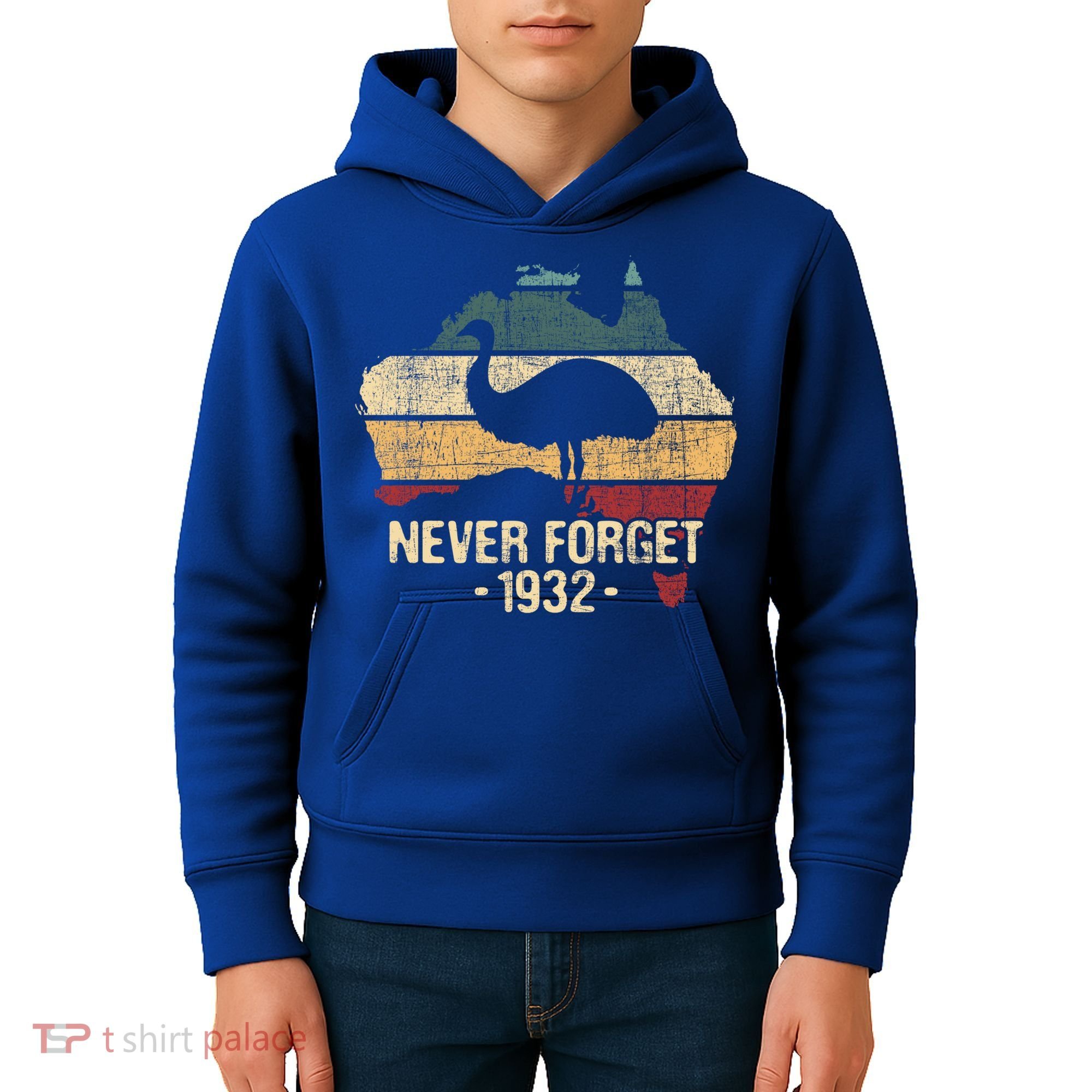 Never Forget 1932 Emu War Gift Emu Lover Zookeeper Gift Kids Hoodie