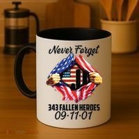 Never Forget 343 Fallen Heroes 091101 September 11 Coffee Mug thumb 4