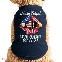 Never Forget 343 Fallen Heroes 091101 September 11 Doggie Tank thumb 0